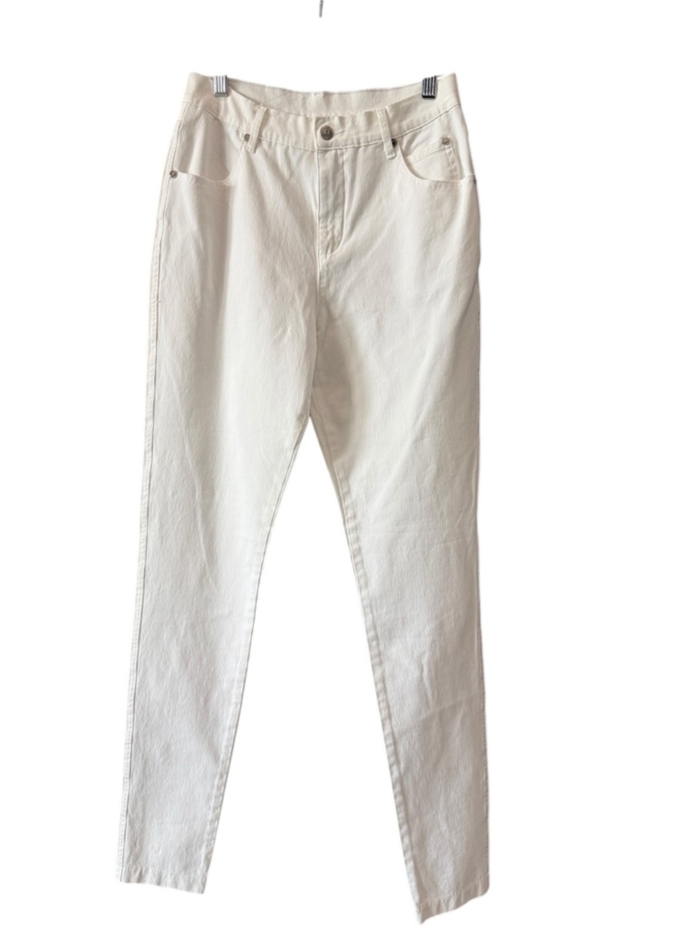 Womens white high waisted lightweight denim slacks by Marble NWT size 4